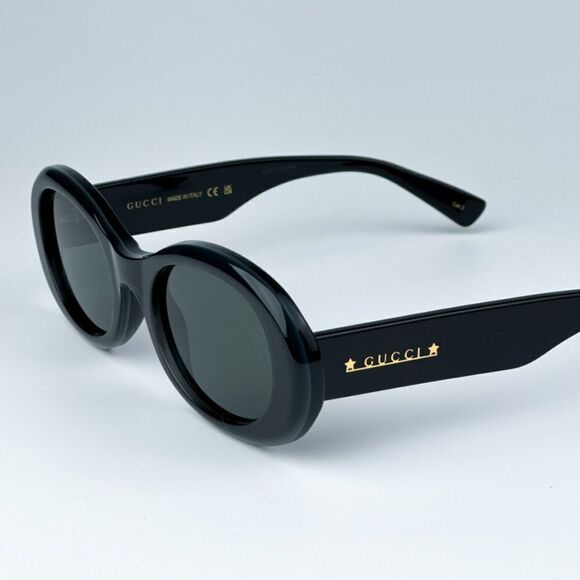 NEW Gucci GG1587S 001 Black Grey Unisex Oval Sunglasses GG 1587S main image 8